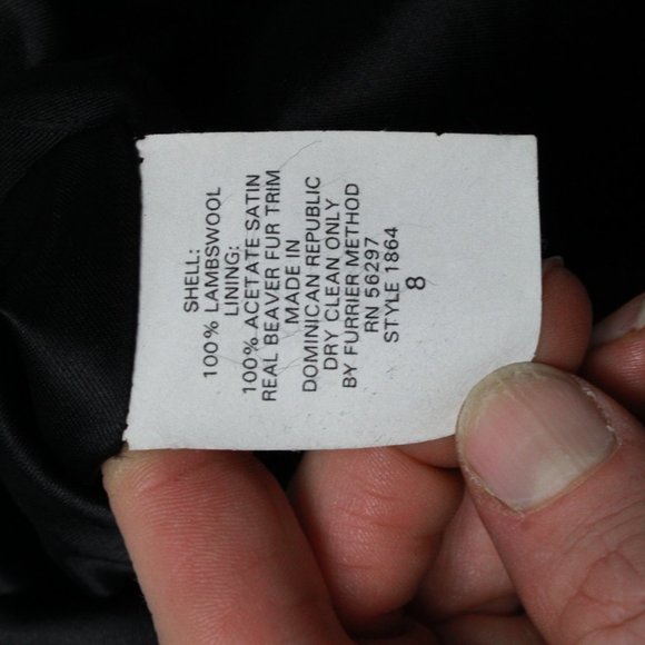 Andrea Collection Black Collared Long Lambswool Buttons Long Coat Jacket Size 8 - Picture 4 of 8